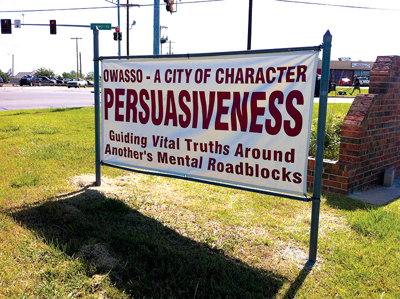 a road sign about persuasiveness