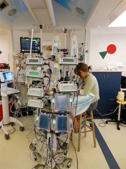 A Pediatric Intensive Care Unit station