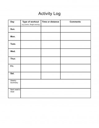 an activity log